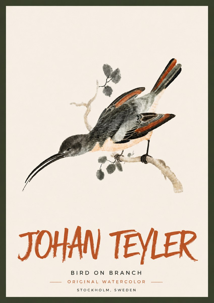 Johan Teyler Bird on Branch II No4 - Póster
