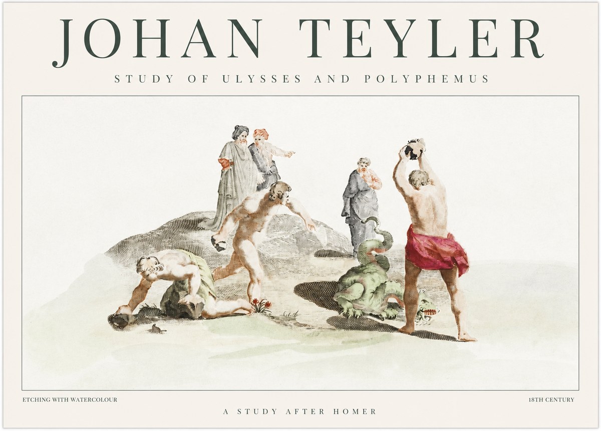 Johan Teyler Study of Ulysses and Polyphemus No1 - Póster