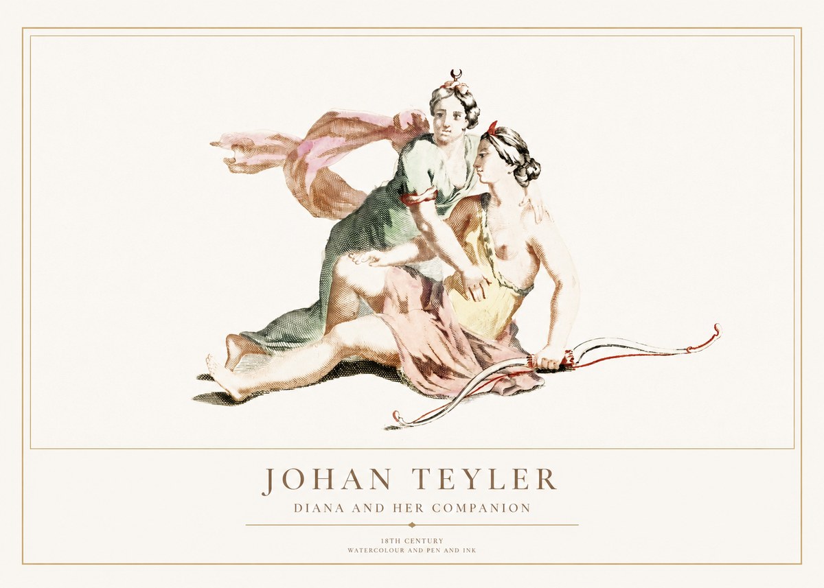 Johan Teyler Diana and Her Companion No1 - Póster