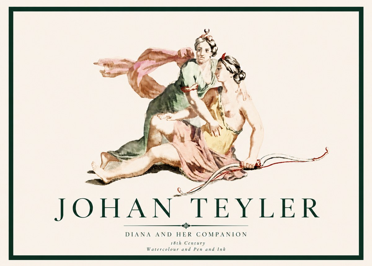 Johan Teyler Diana and Her Companion No3 - Póster