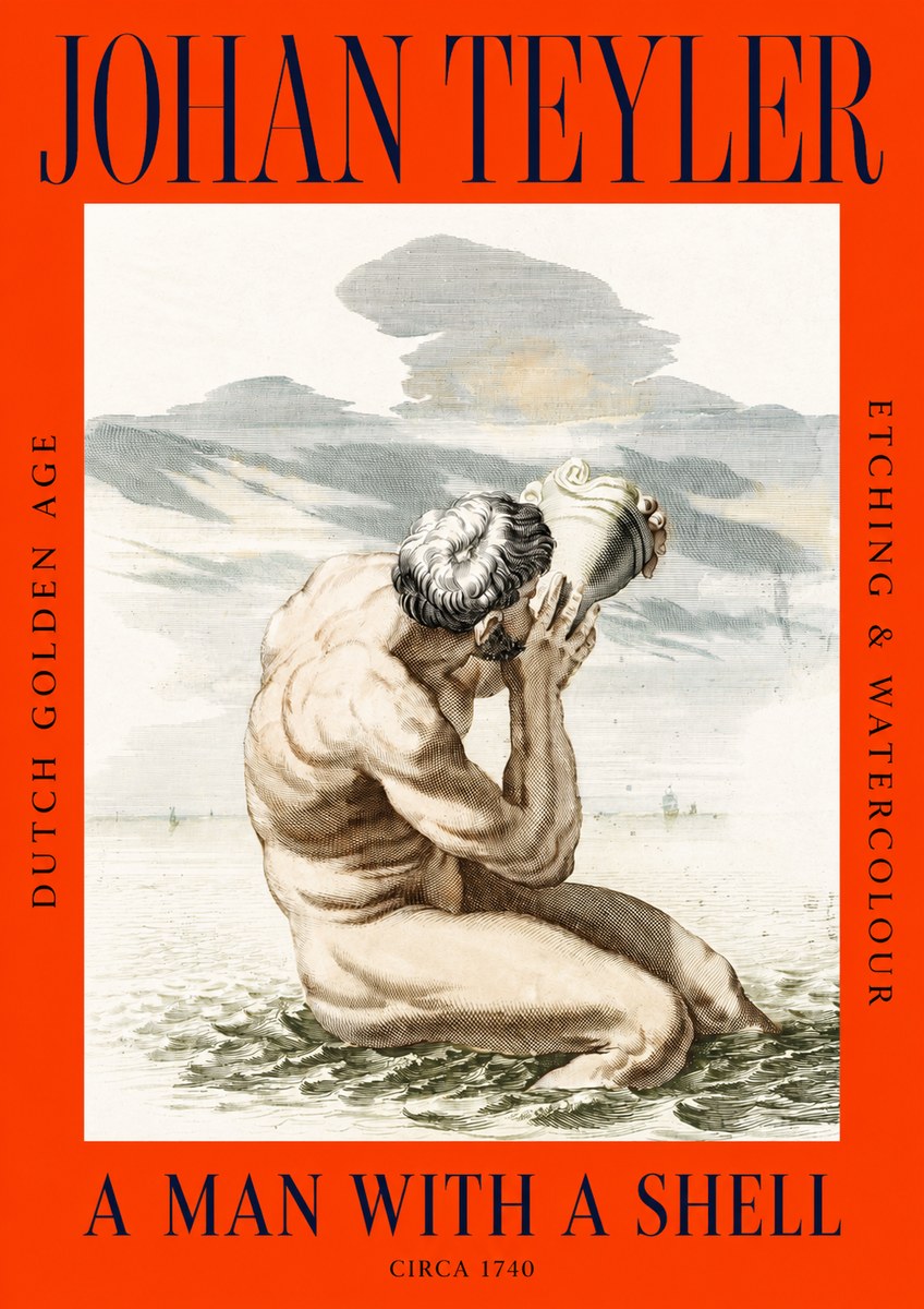 Johan Teyler A Man with a Shell No2 - Póster