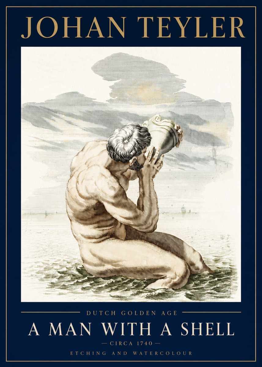 Johan Teyler A Man with a Shell No3 - Póster