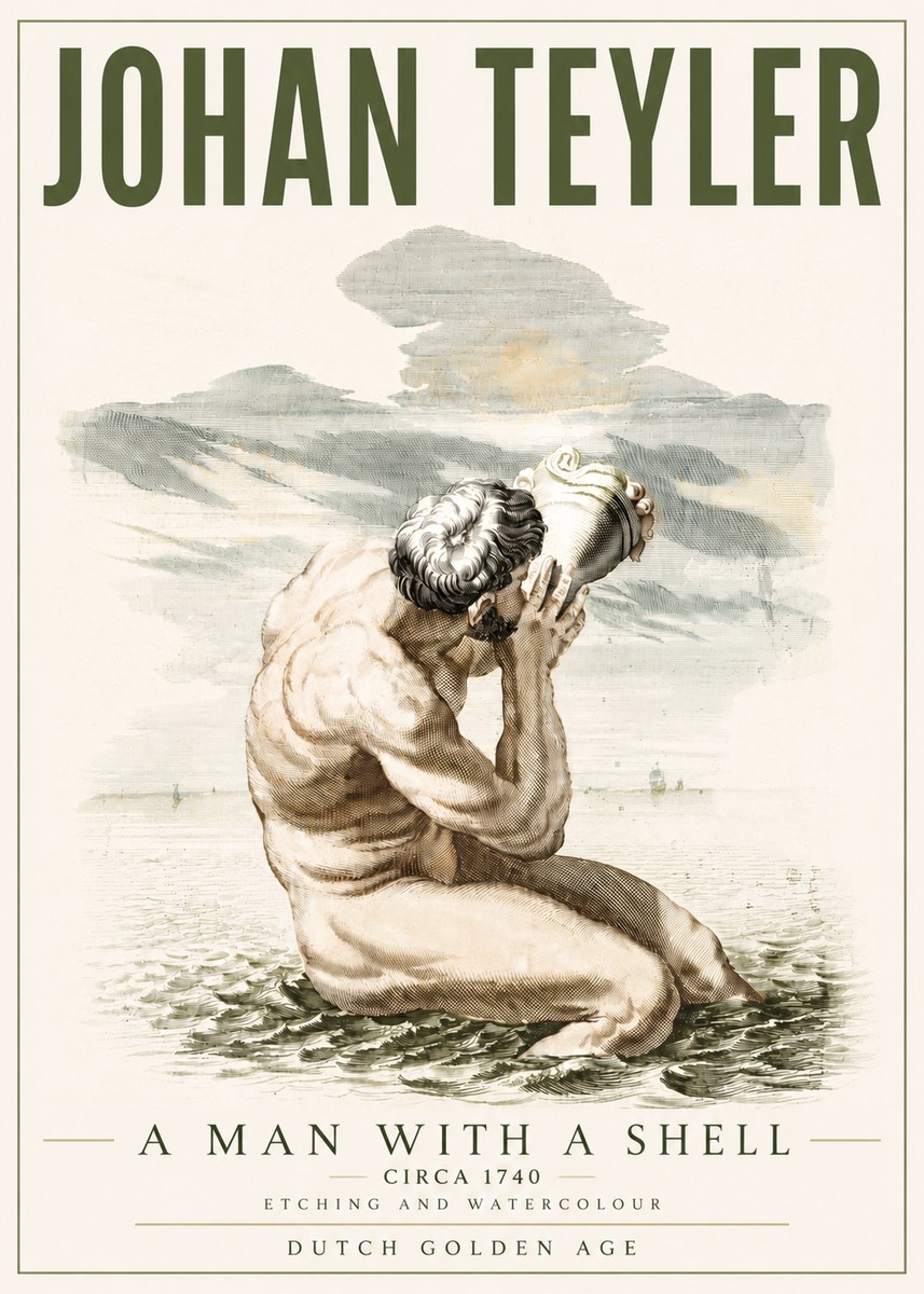 Johan Teyler A Man with a Shell No4 - Póster