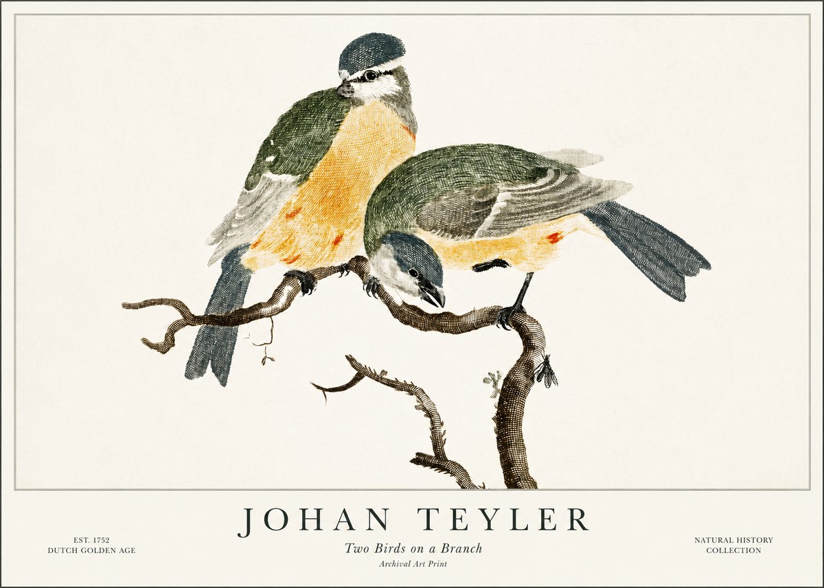 Johan Teyler Two Birds on a Branch No1 - Póster