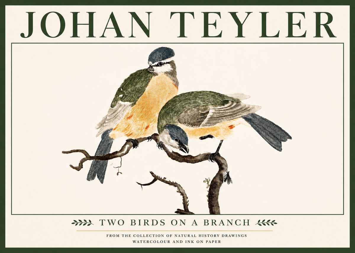 Johan Teyler Two Birds on a Branch No5 - Póster