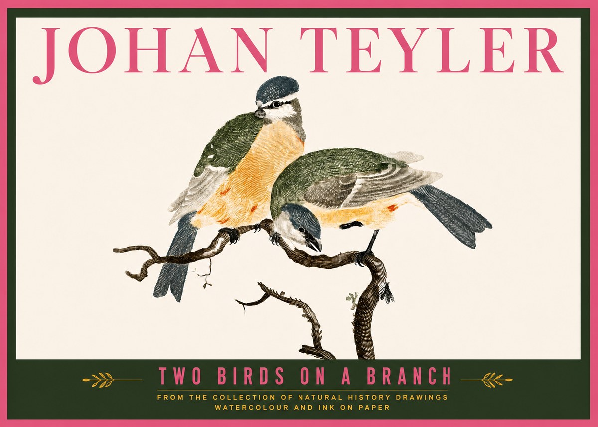 Johan Teyler Two Birds on a Branch No6 - Póster