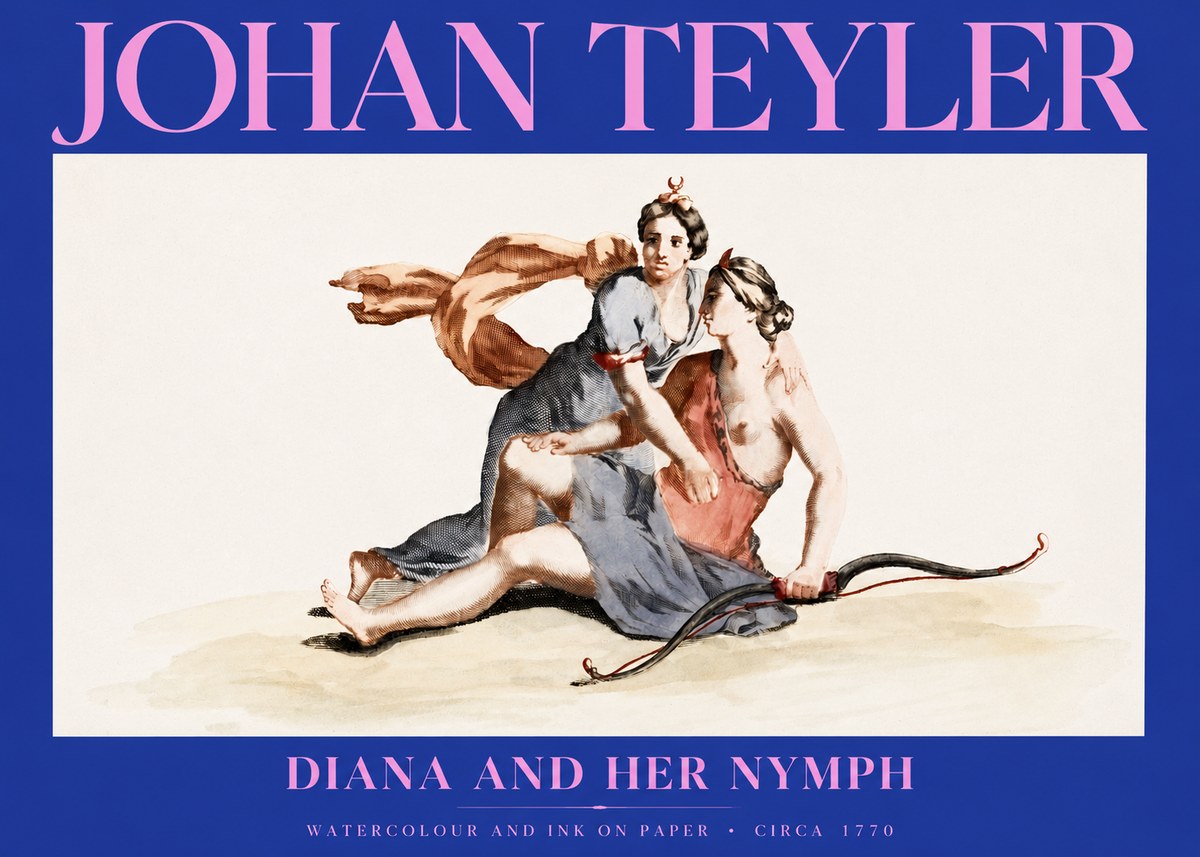 Johan Teyler Diana and Her Nymph No2 - Póster