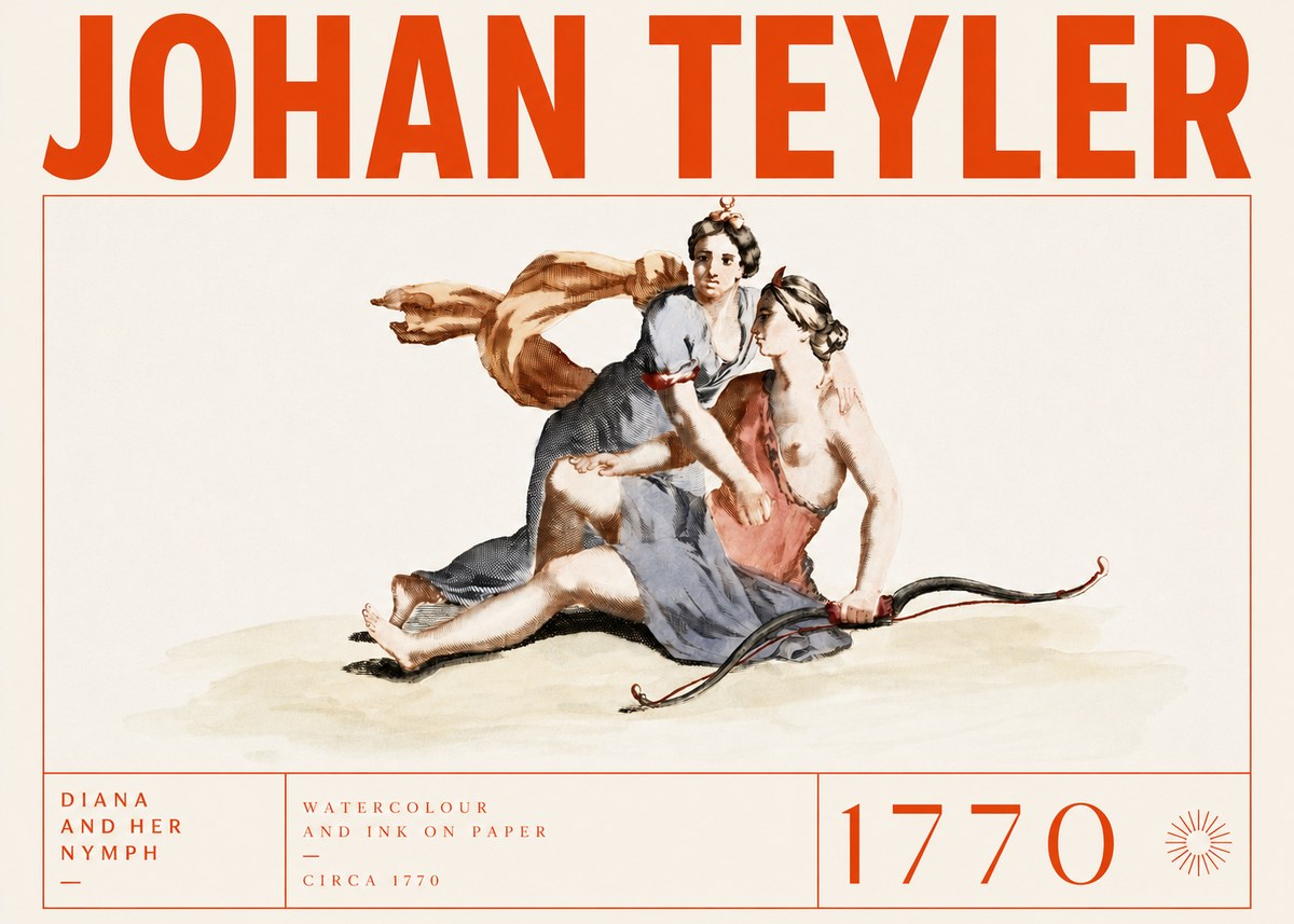 Johan Teyler Diana and Her Nymph No3 - Póster