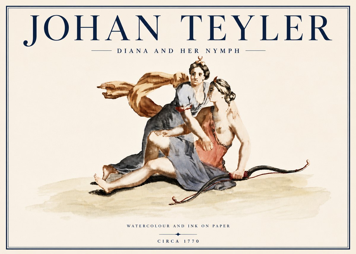 Johan Teyler Diana and Her Nymph No6 - Póster