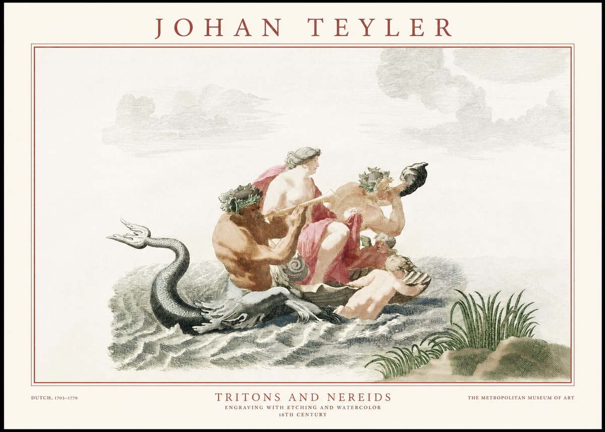 Johan Teyler Tritons and Nereids No1 - Póster