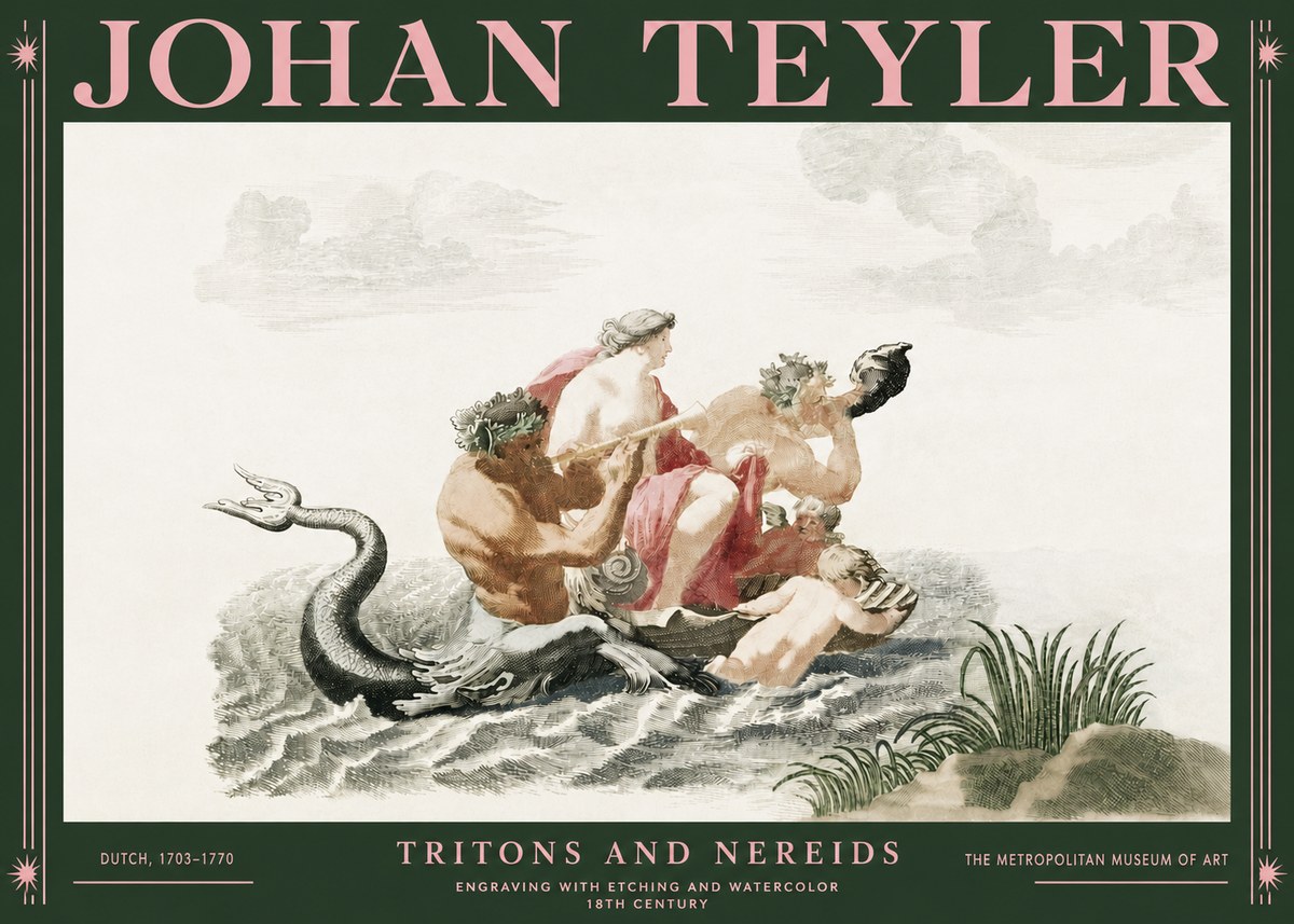 Johan Teyler Tritons and Nereids No3 - Póster