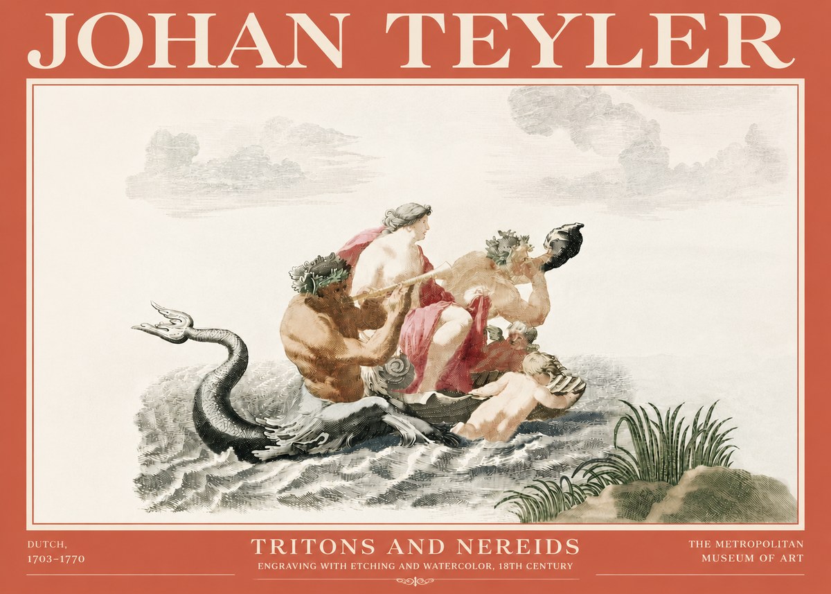 Johan Teyler Tritons and Nereids No4 - Póster