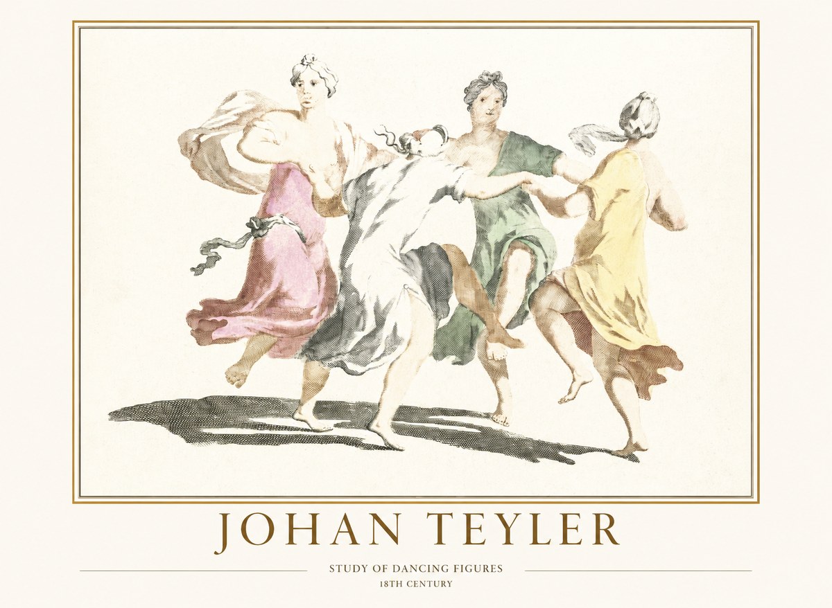 Johan Teyler Study of Dancing Figures No1 - Póster