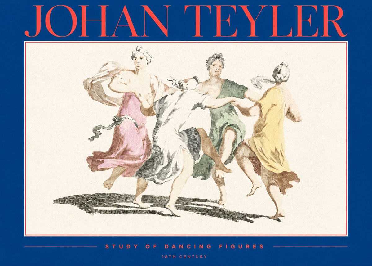 Johan Teyler Study of Dancing Figures No2 - Póster