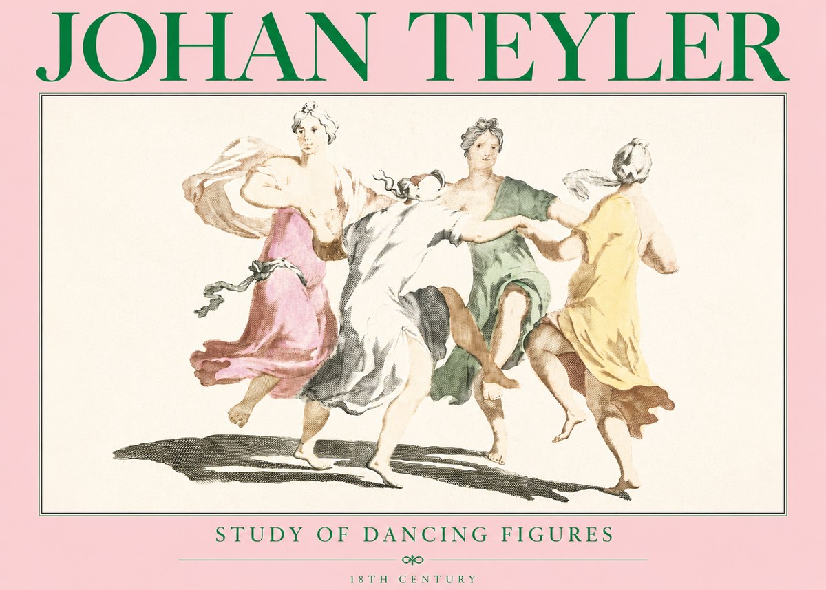 Johan Teyler Study of Dancing Figures No3 - Póster