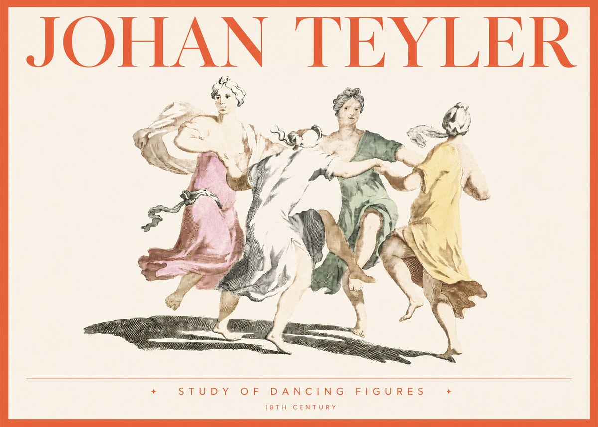 Johan Teyler Study of Dancing Figures No4 - Póster