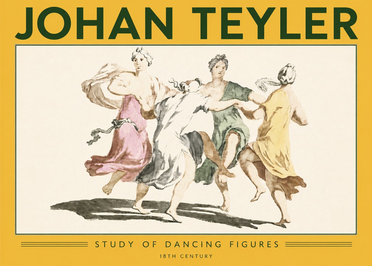 Johan Teyler Study of Dancing Figures No6 - Póster