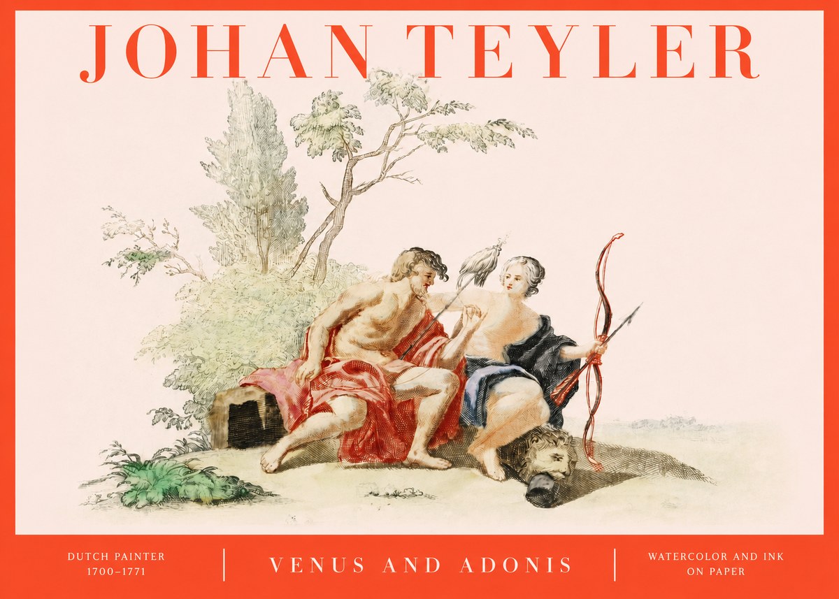 Johan Teyler Venus and Adonis No2 - Póster