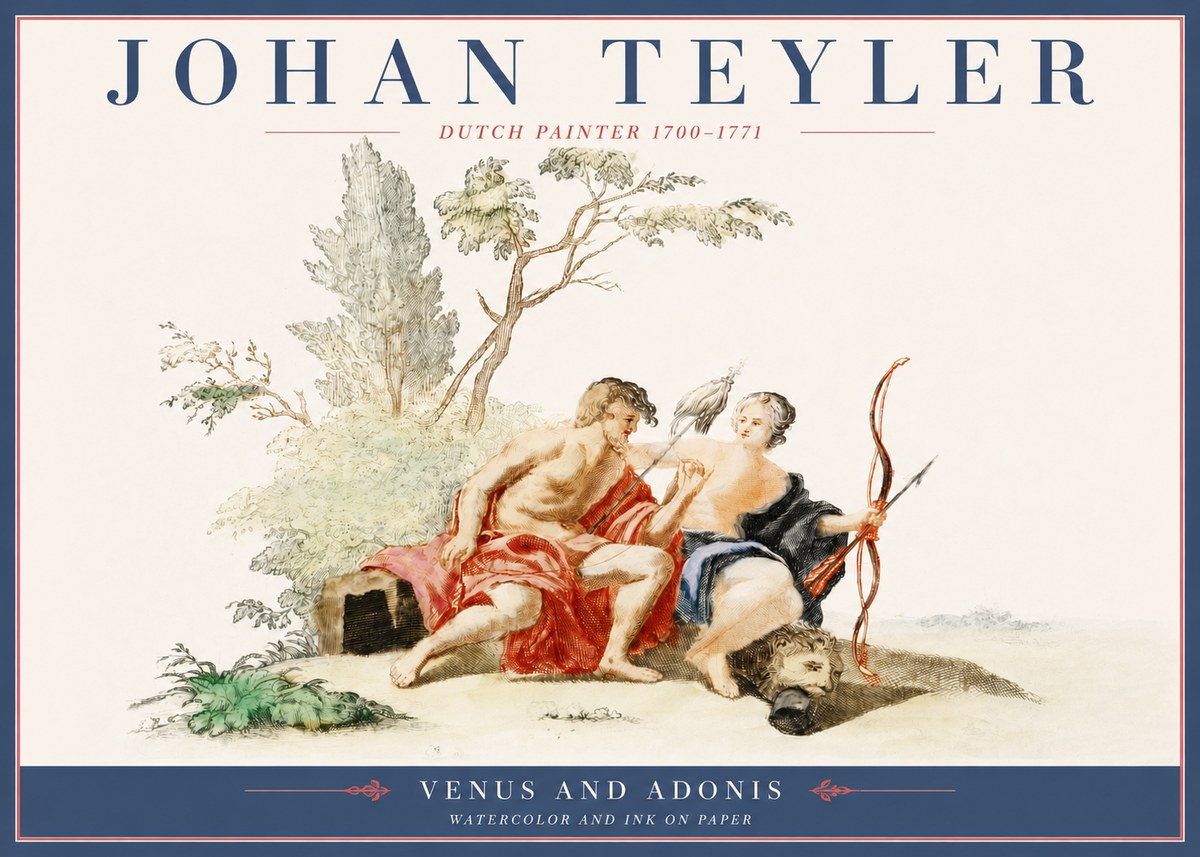 Johan Teyler Venus and Adonis No4 - Póster