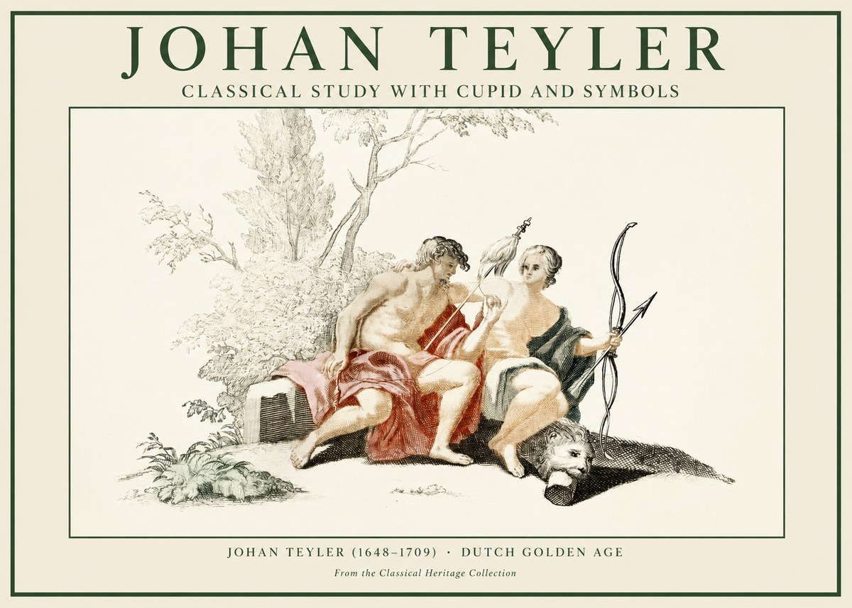 Johan Teyler Classical Study with Cupid and Symbols No1 - Póster