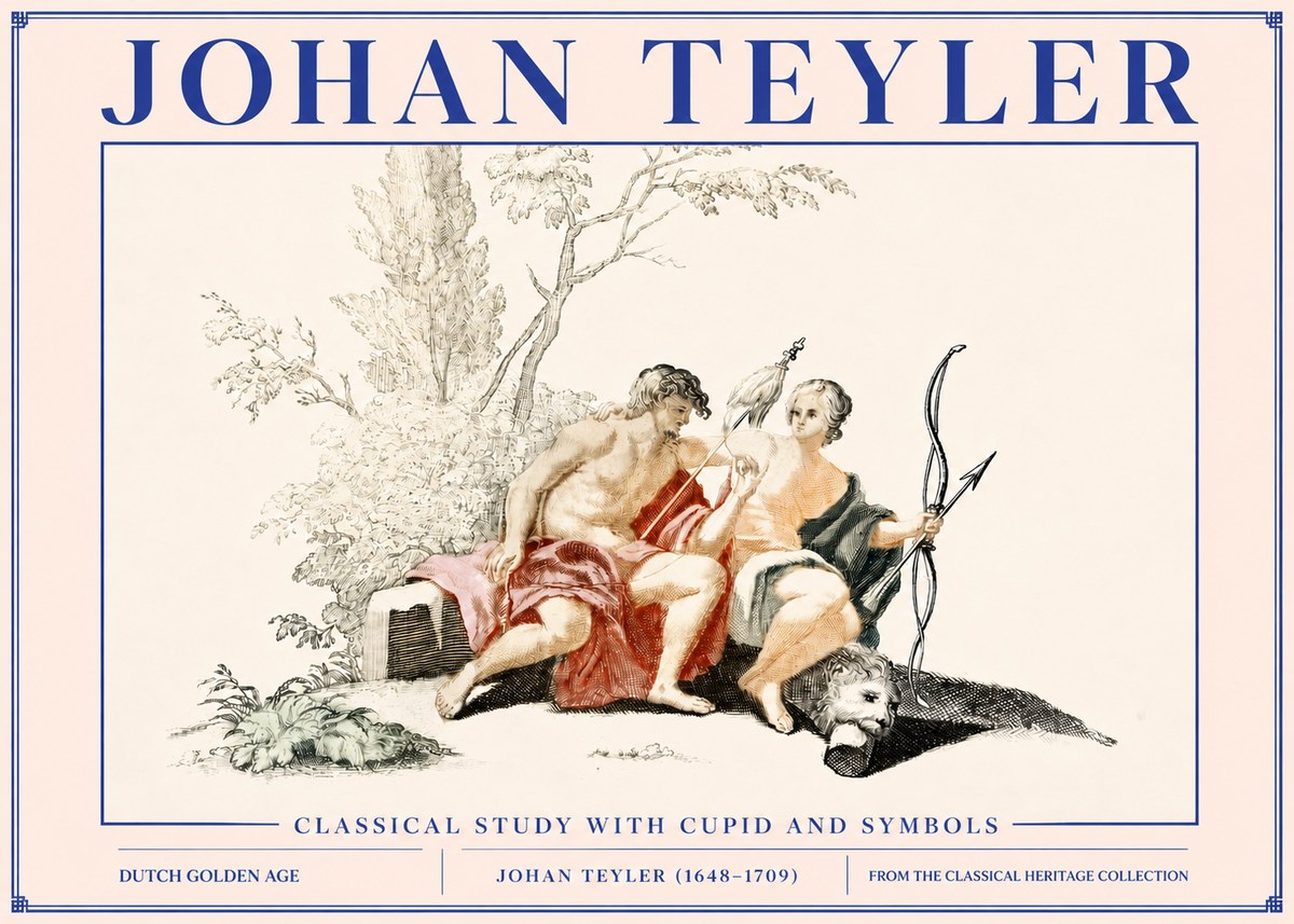Johan Teyler Classical Study with Cupid and Symbols No3 - Póster