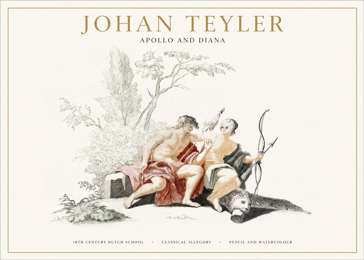 Johan Teyler Classical Study with Cupid and Symbols No5 - Póster