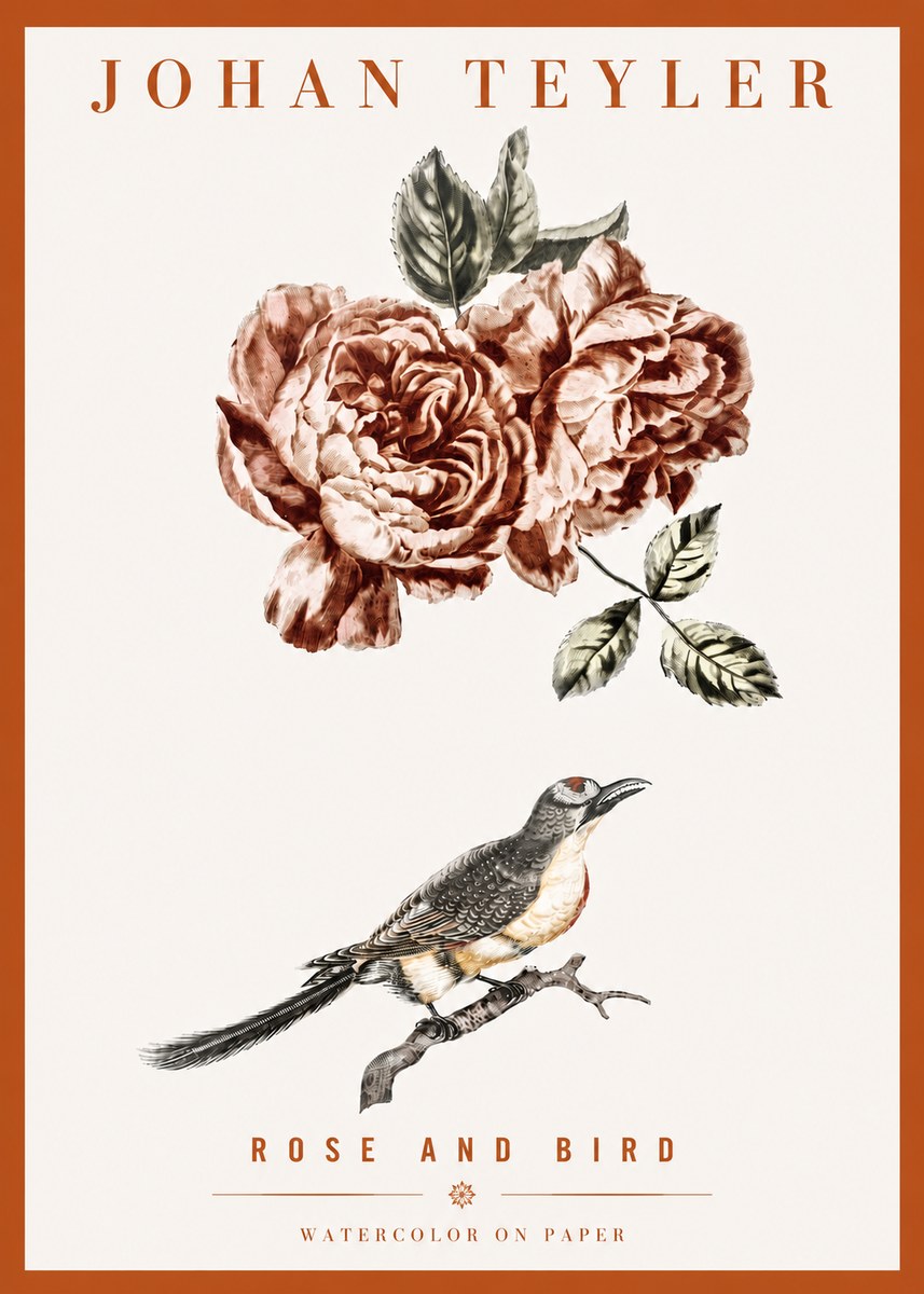 Johan Teyler Rose and Bird II No4 - Póster
