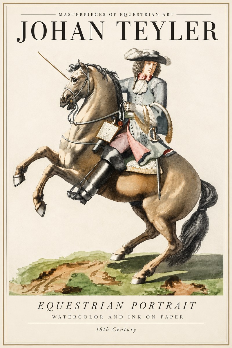 Johan Teyler Equestrian Portrait No4 - Póster