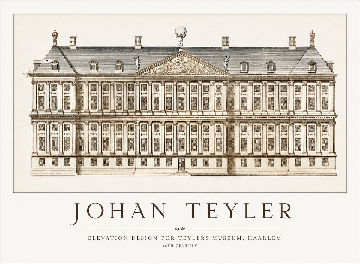 Johan Teyler Elevation Design for Teylers Museum, Haarlem No1 - Póster