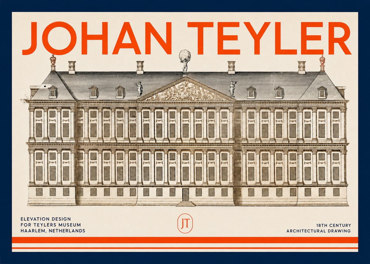 Johan Teyler Elevation Design for Teylers Museum, Haarlem No2 - Póster
