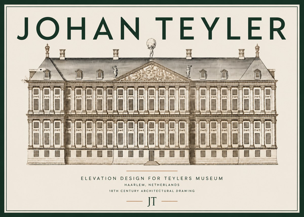 Johan Teyler Elevation Design for Teylers Museum, Haarlem No4 - Póster