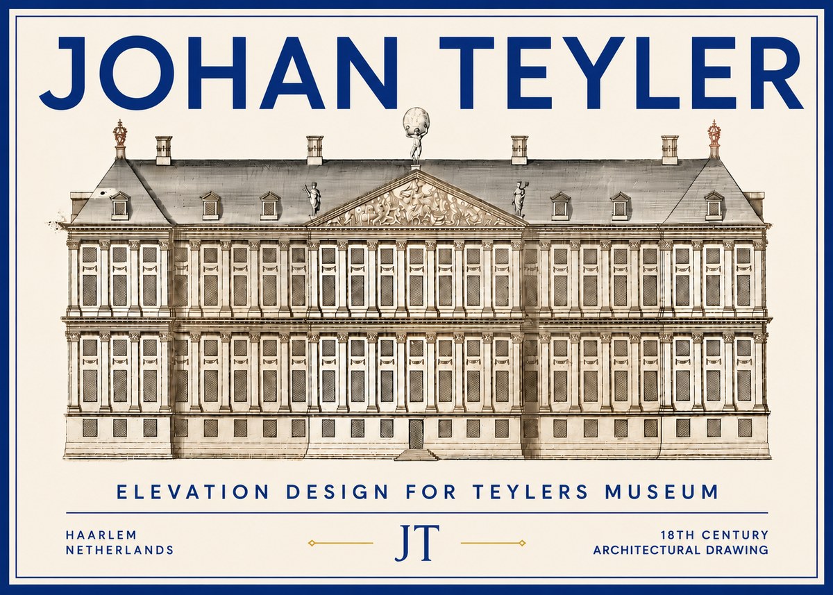 Johan Teyler Elevation Design for Teylers Museum, Haarlem No6 - Póster