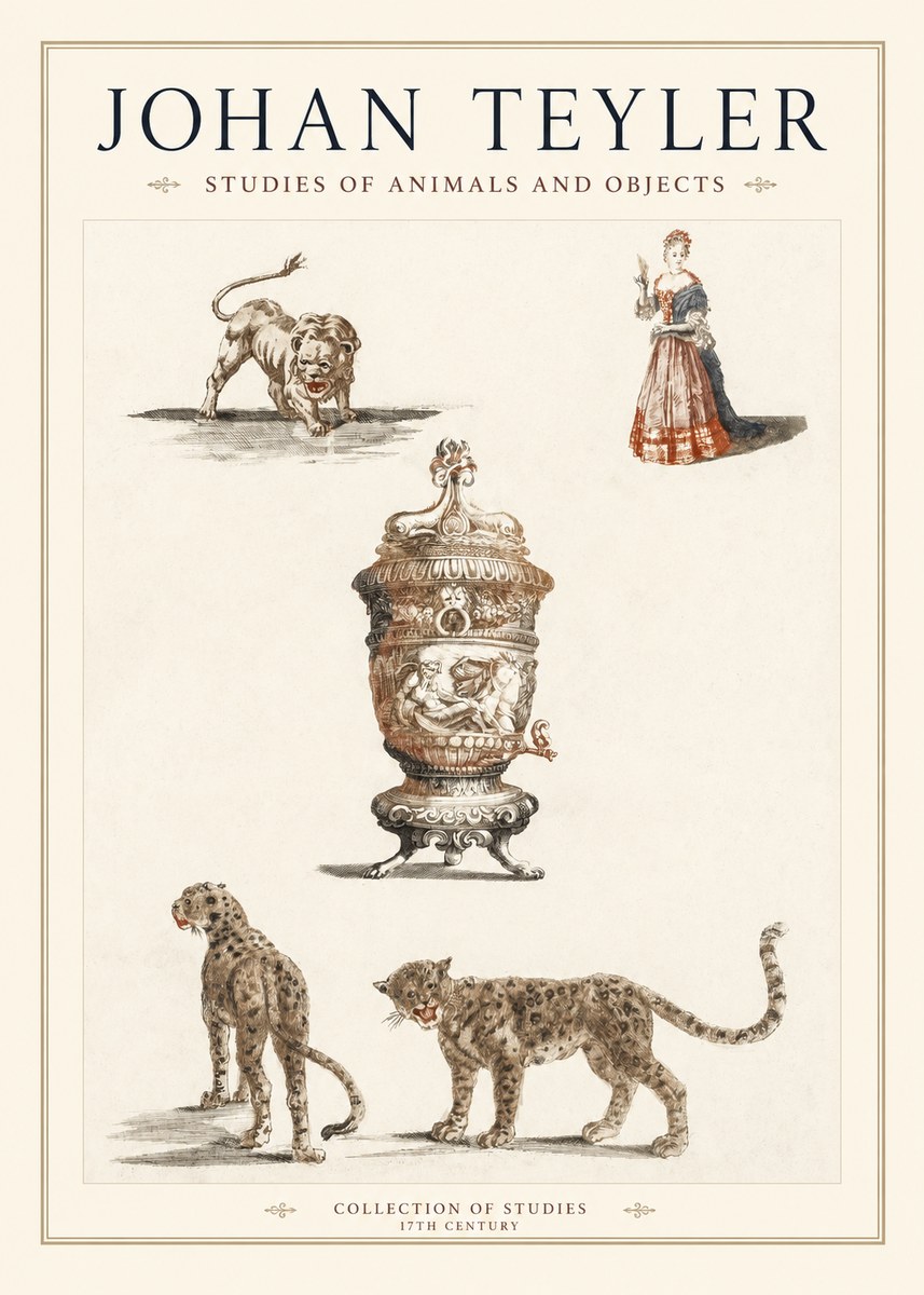 Johan Teyler Studies of Animals and Objects No1 - Póster