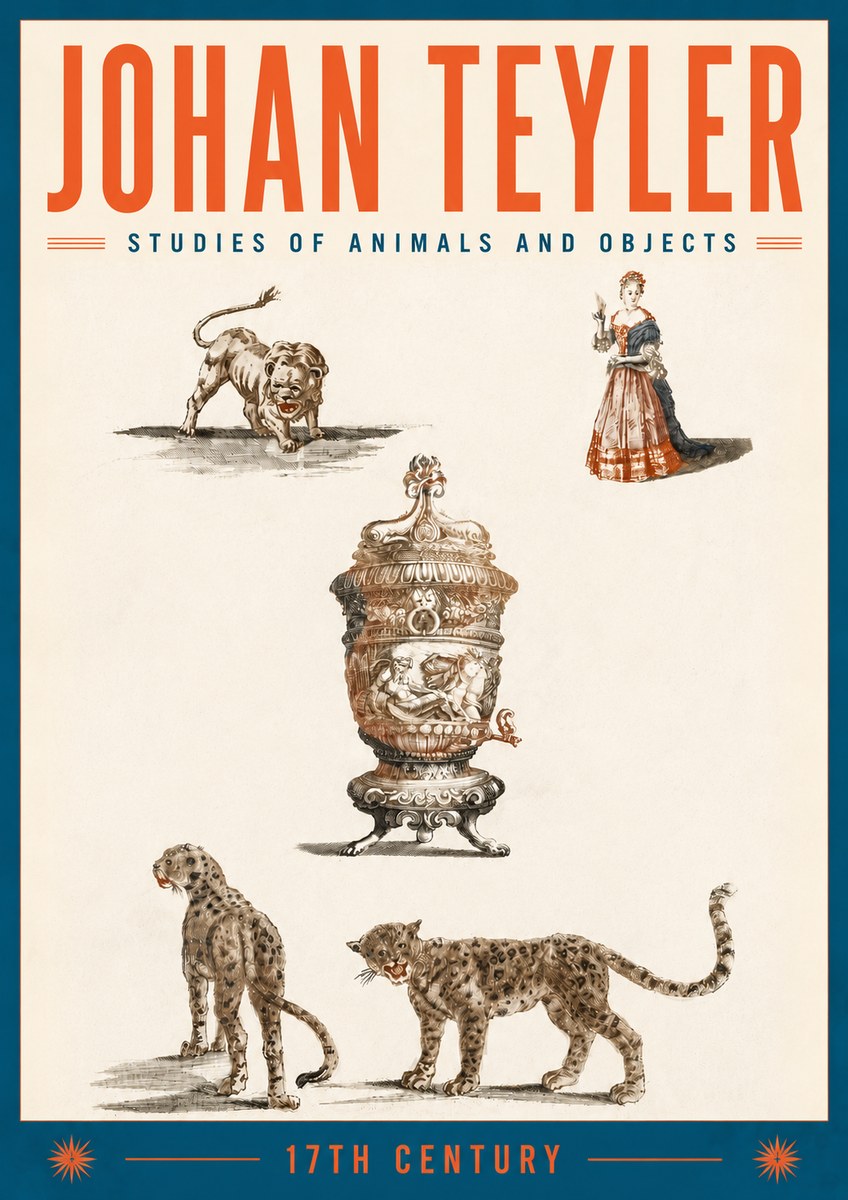 Johan Teyler Studies of Animals and Objects No6 - Póster