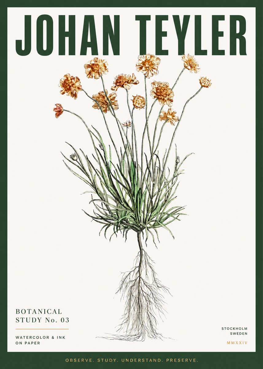 Johan Teyler Botanical Study No. 01 No3 - Póster