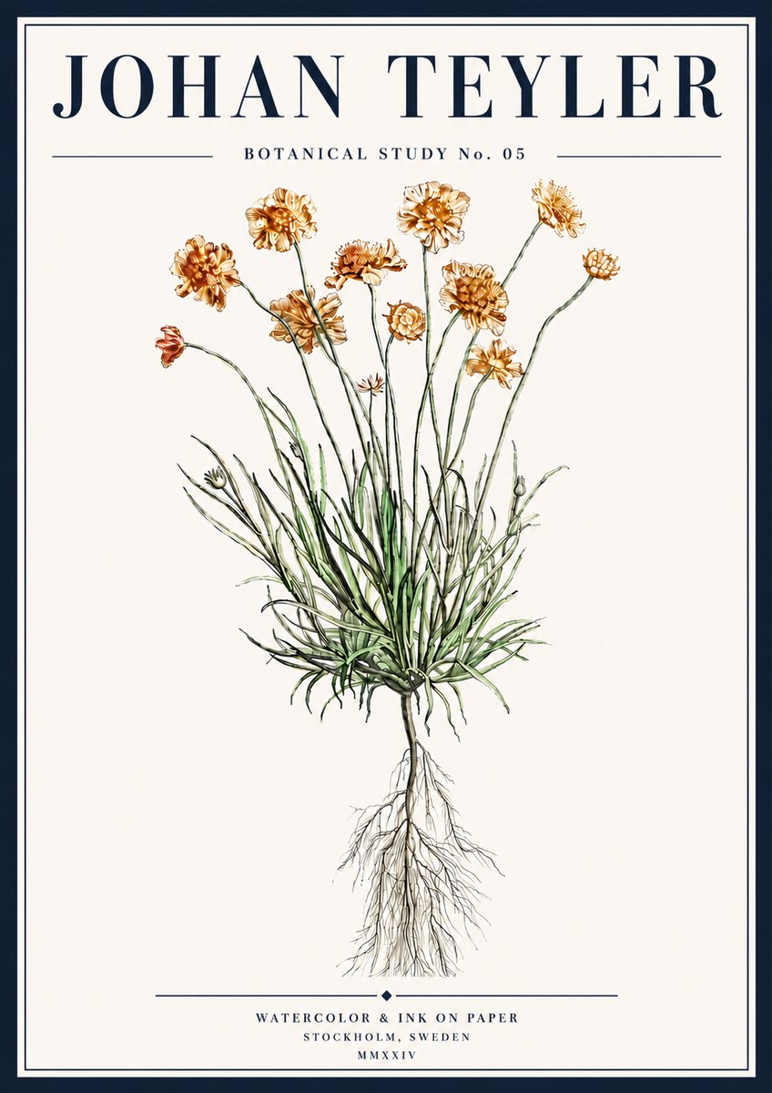 Johan Teyler Botanical Study No. 01 No5 - Póster
