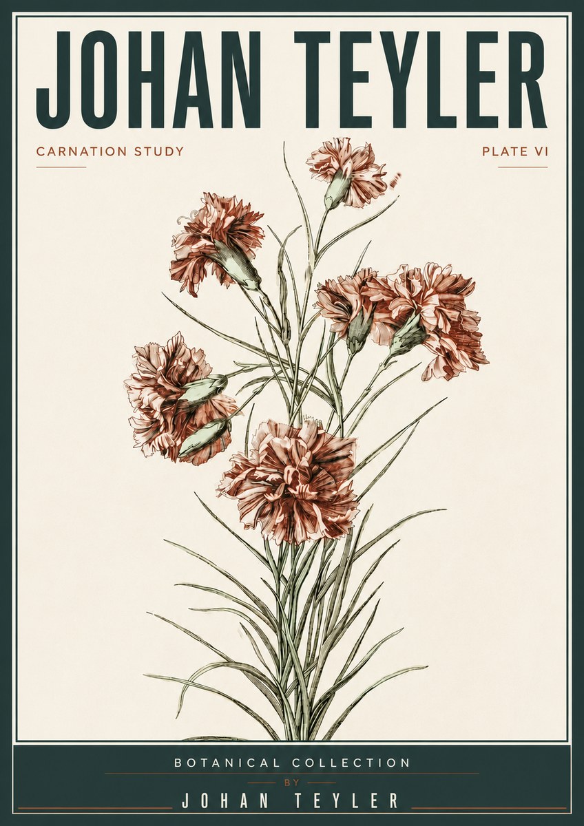Johan Teyler Carnation Study No5 - Póster