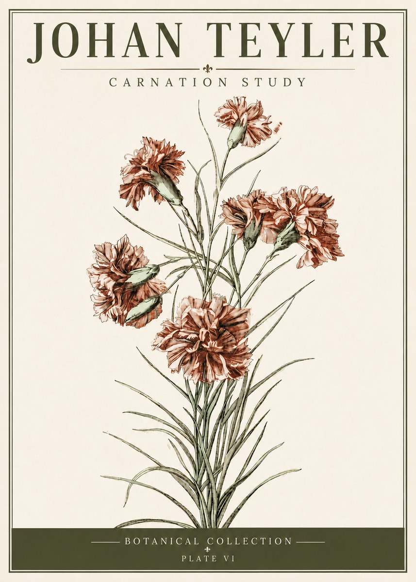 Johan Teyler Carnation Study No6 - Póster
