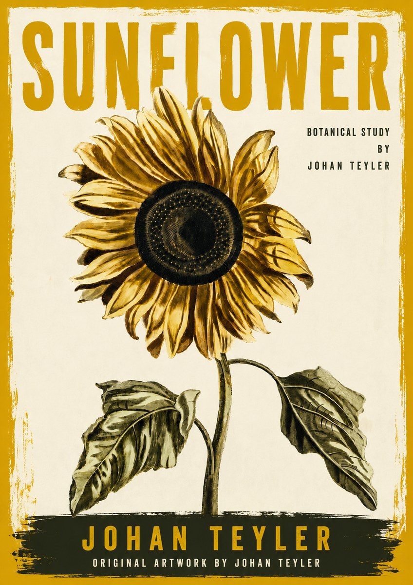 Johan Teyler Sunflower - Botanical Study No6 - Póster