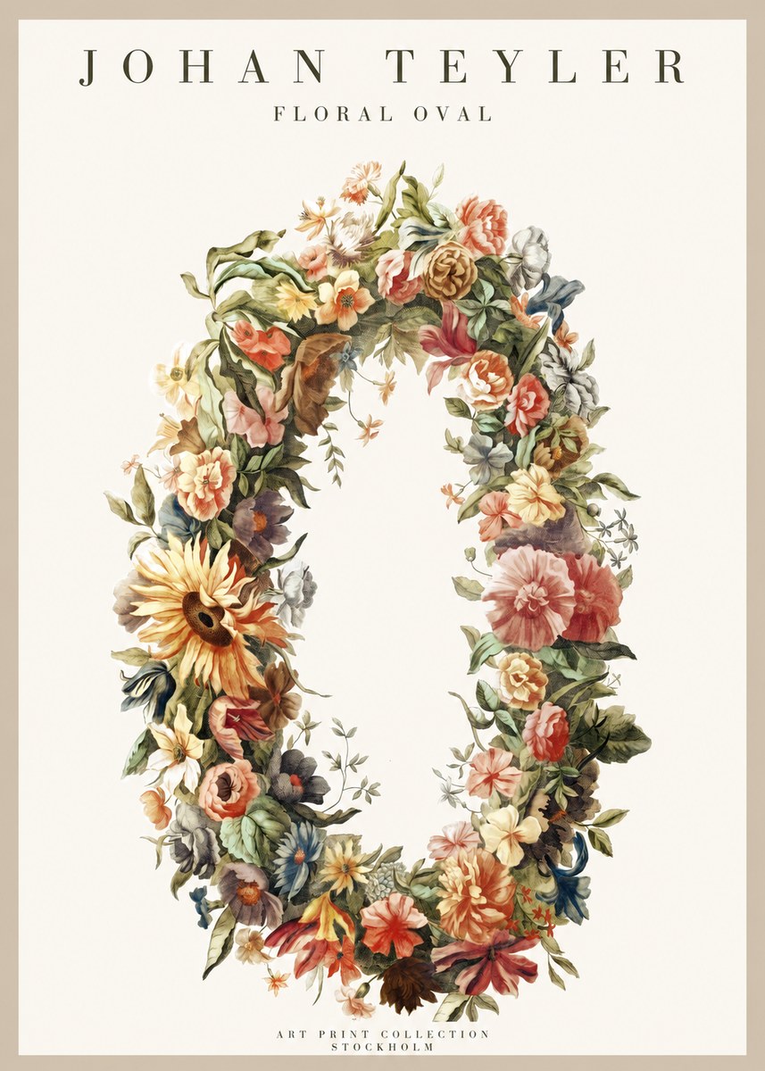 Johan Teyler Floral Oval No1 - Póster