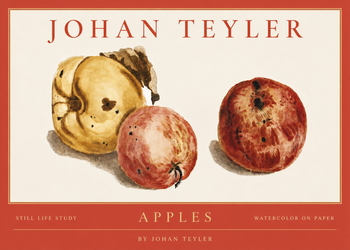 Johan Teyler Apples - Watercolor No3 - Póster