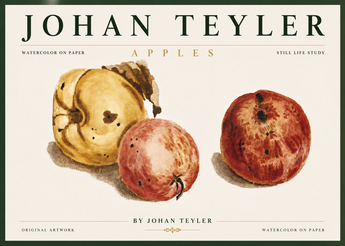 Johan Teyler Apples - Watercolor No6 - Póster