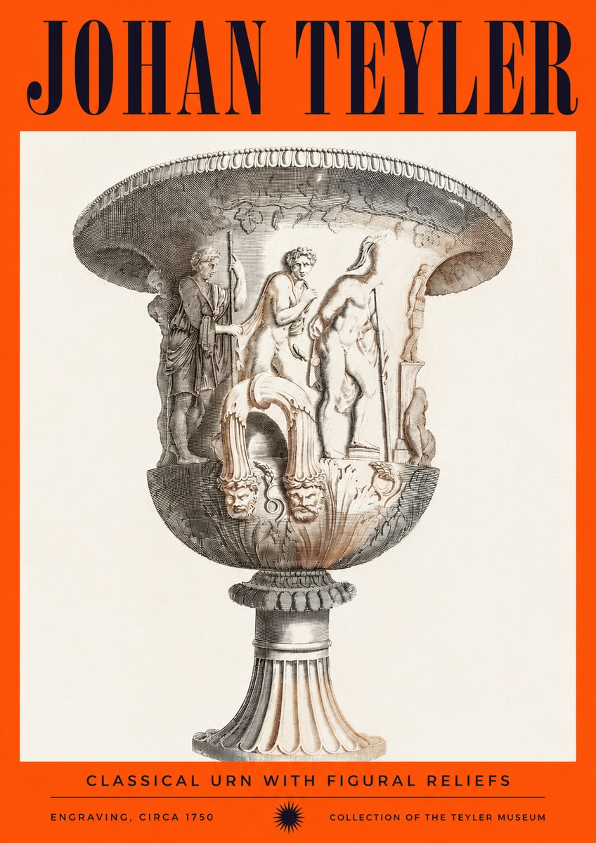 Johan Teyler Classical Urn with Figural Reliefs I No2 - Póster