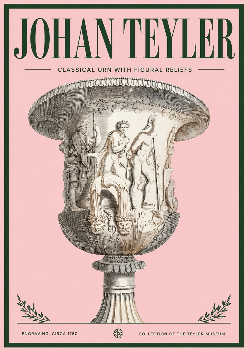Johan Teyler Classical Urn with Figural Reliefs I No4 - Póster