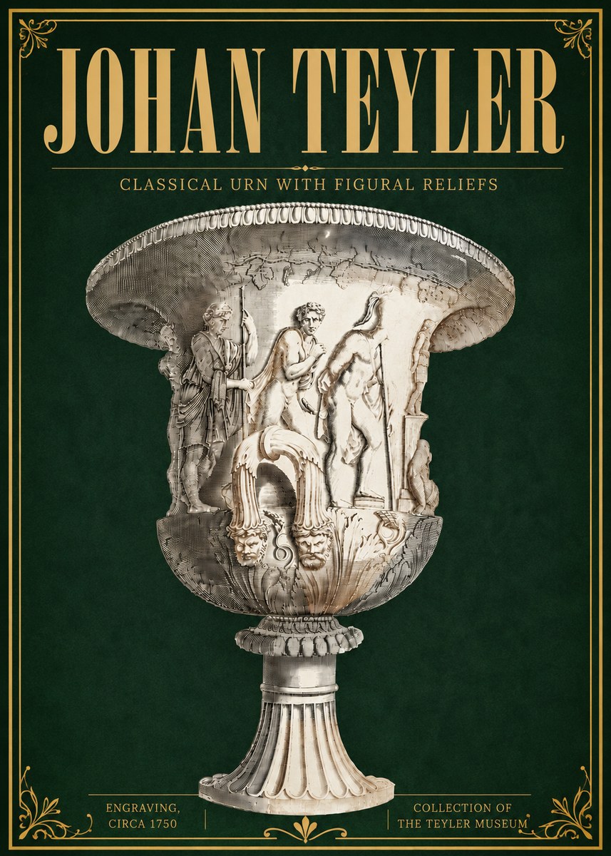 Johan Teyler Classical Urn with Figural Reliefs I No6 - Póster