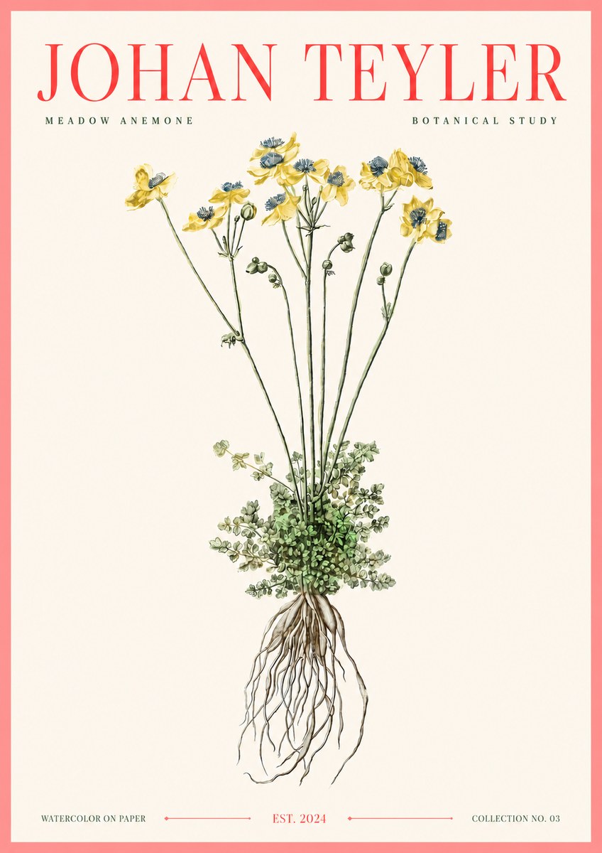 Johan Teyler Meadow Anemone No3 - Póster