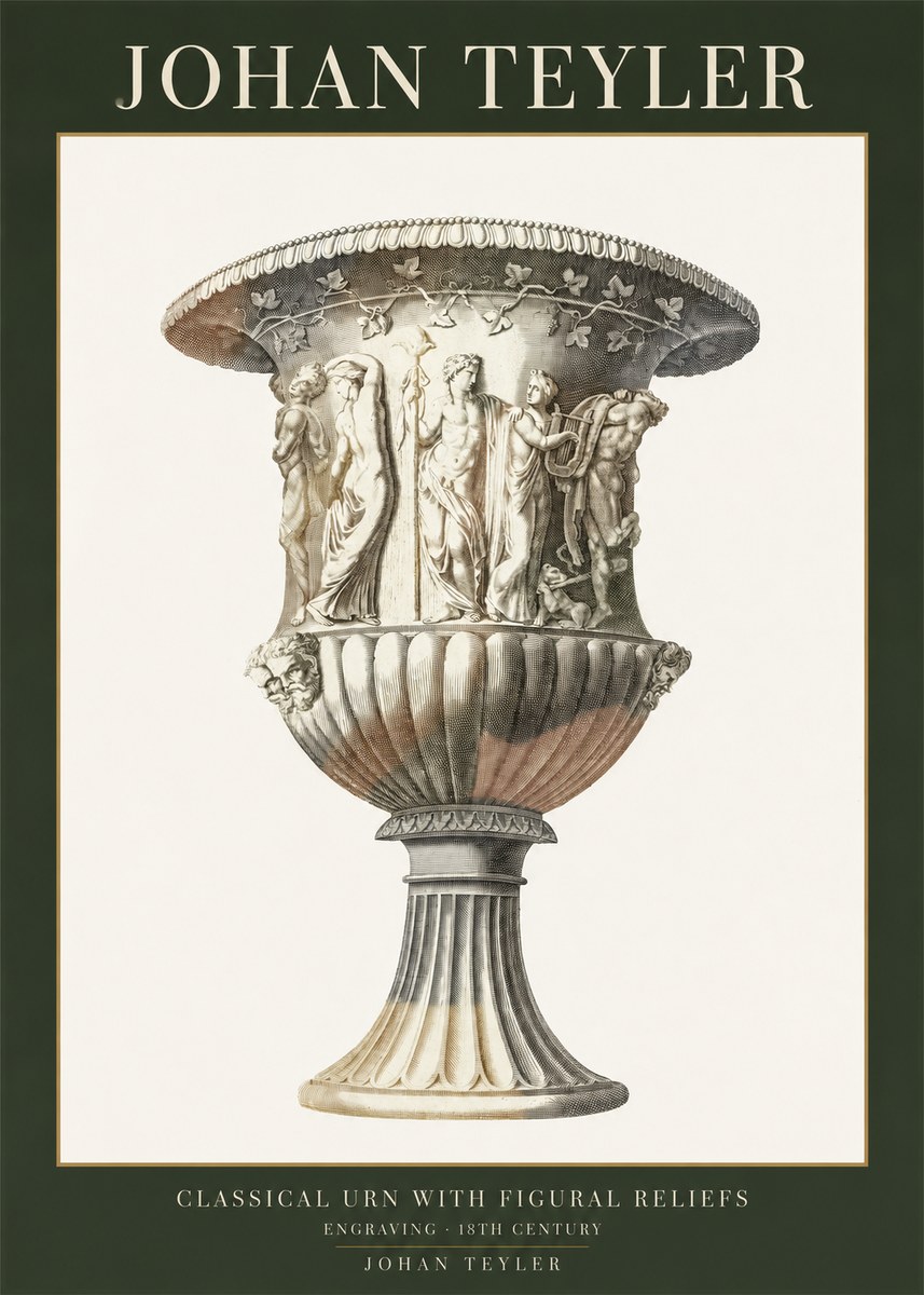 Johan Teyler Classical Urn with Figural Reliefs II No1 - Póster