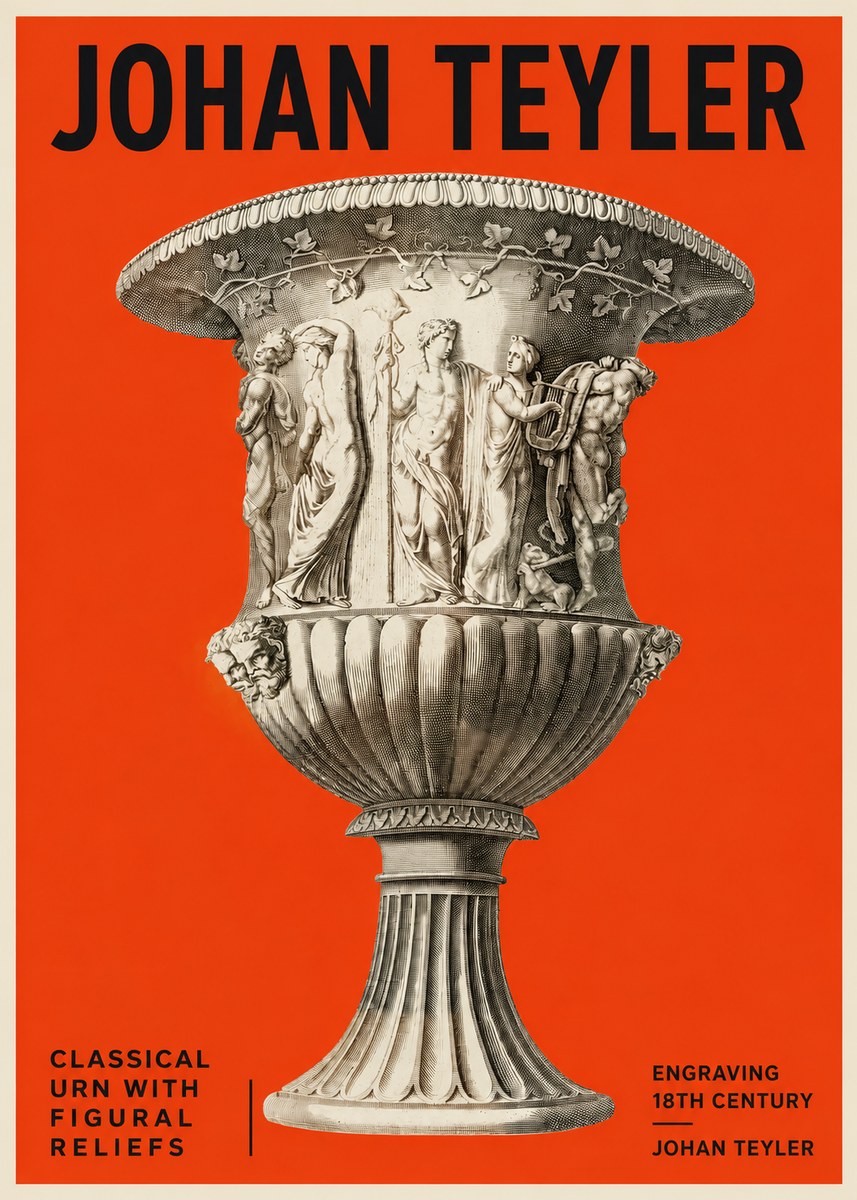 Johan Teyler Classical Urn with Figural Reliefs II No2 - Póster