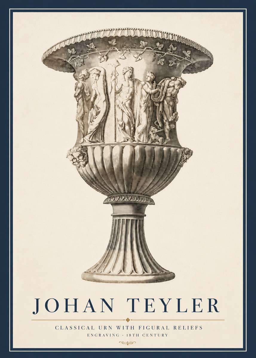 Johan Teyler Classical Urn with Figural Reliefs II No3 - Póster