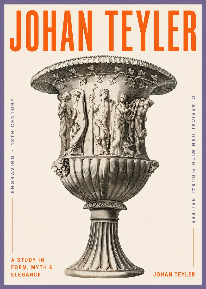 Johan Teyler Classical Urn with Figural Reliefs II No5 - Póster